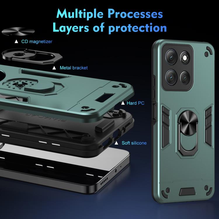 For Motorola Moto G86 Power Shockproof Metal Ring Holder Phone Case