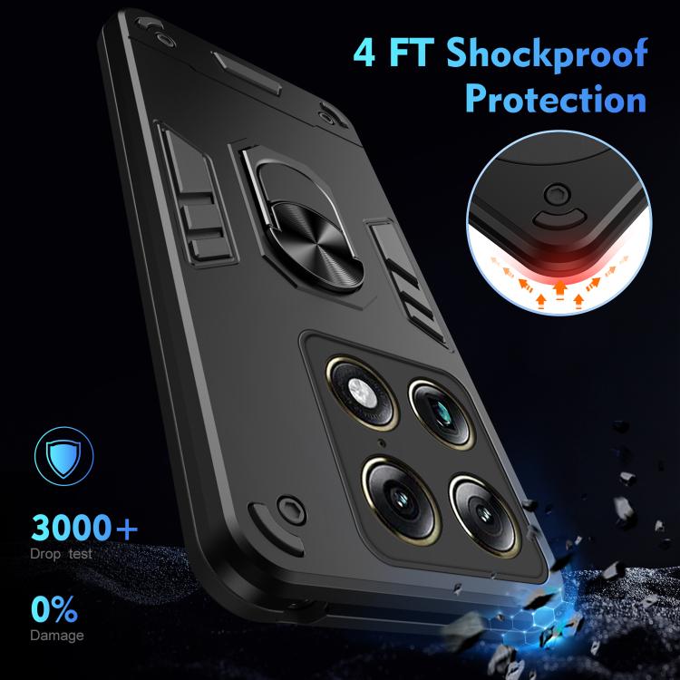 For Motorola Signature 5G Shockproof Metal Ring Holder Phone Case