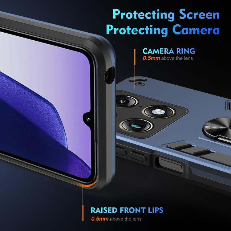 For Motorola Signature 5G Shockproof Metal Ring Holder Phone Case
