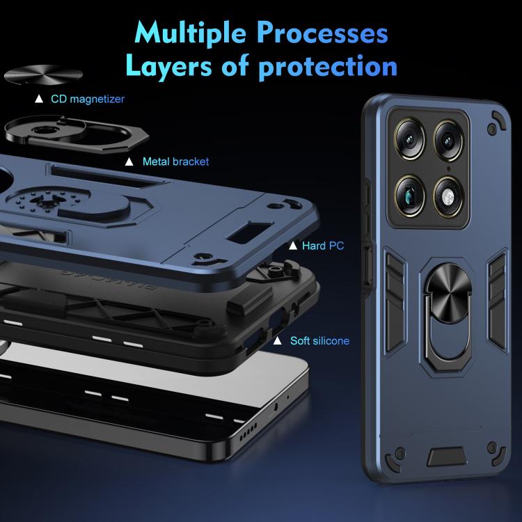 For Motorola Signature 5G Shockproof Metal Ring Holder Phone Case