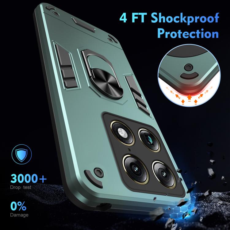 For Motorola Signature 5G Shockproof Metal Ring Holder Phone Case