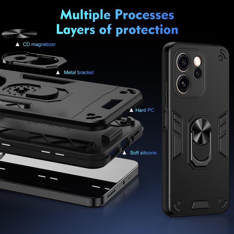 For OPPO Reno15 Pro Max 5G Global Shockproof Metal Ring Holder Phone Case