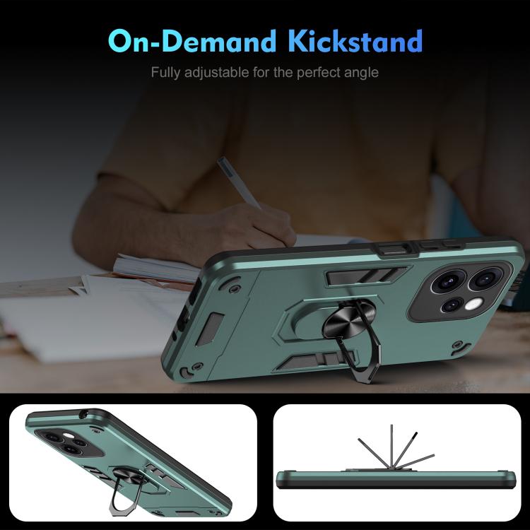 For OPPO Reno15 Pro 5G Global Shockproof Metal Ring Holder Phone Case