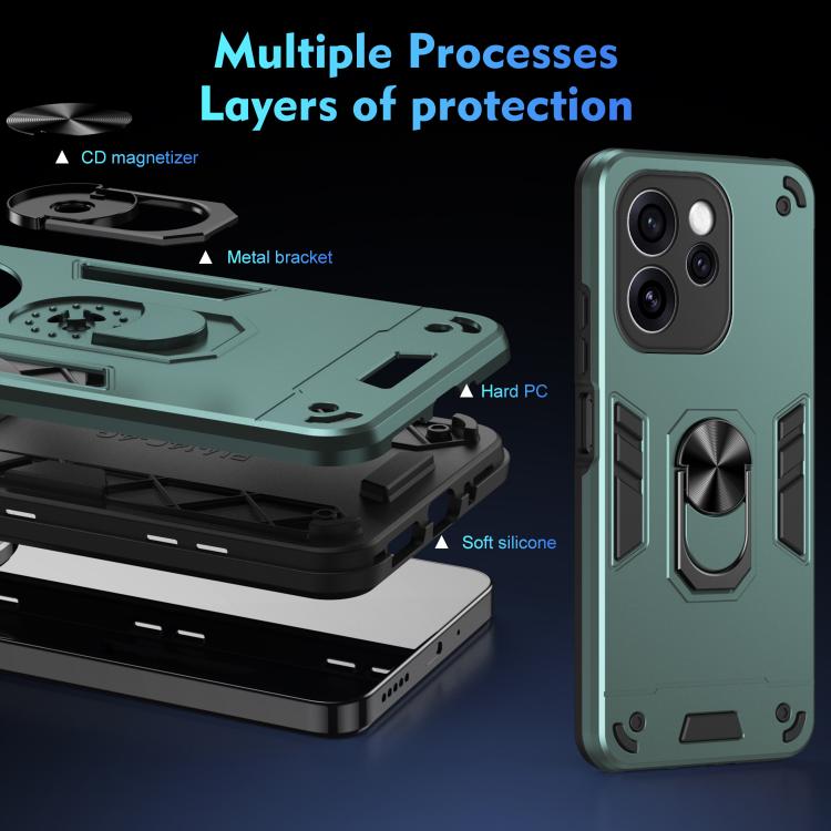 For OPPO Reno15 Pro 5G Global Shockproof Metal Ring Holder Phone Case