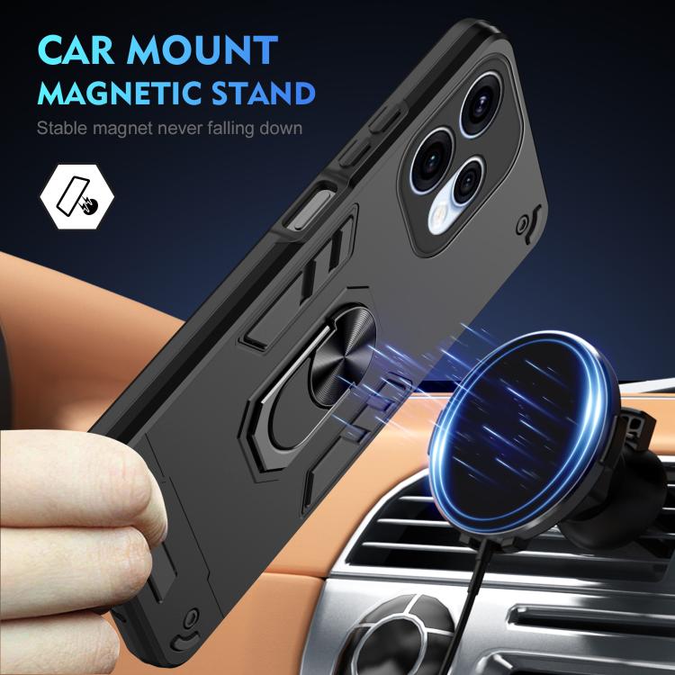 For OPPO Reno15 5G Global Shockproof Metal Ring Holder Phone Case