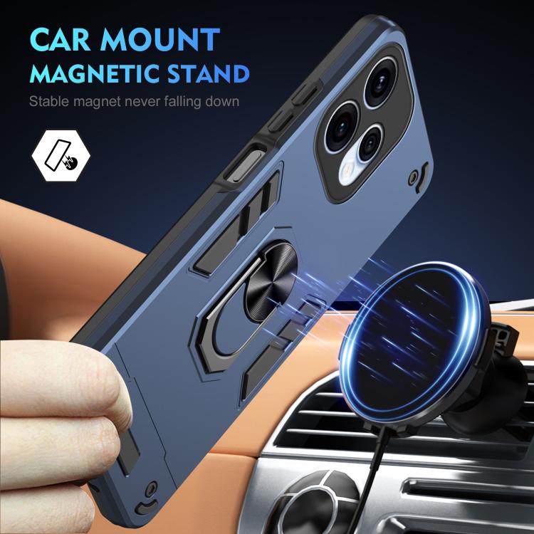For OPPO Reno15 5G Global Shockproof Metal Ring Holder Phone Case