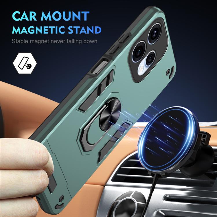 For OPPO Reno15 5G Global Shockproof Metal Ring Holder Phone Case