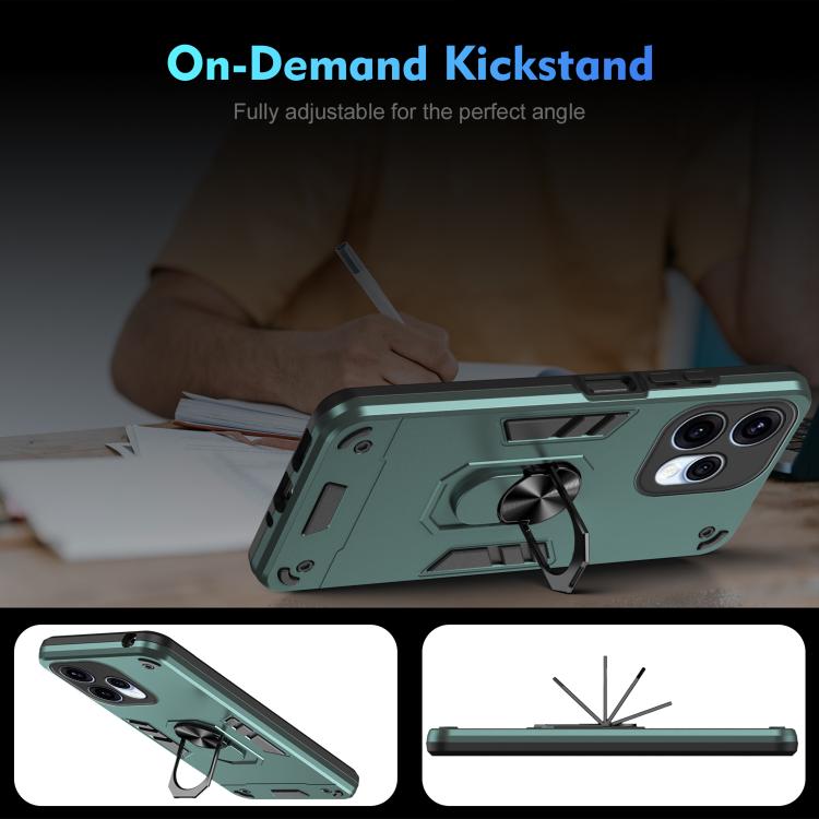 For OPPO Reno15 5G Global Shockproof Metal Ring Holder Phone Case