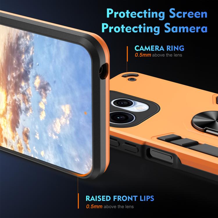 For OPPO Reno15 5G Global Shockproof Metal Ring Holder Phone Case
