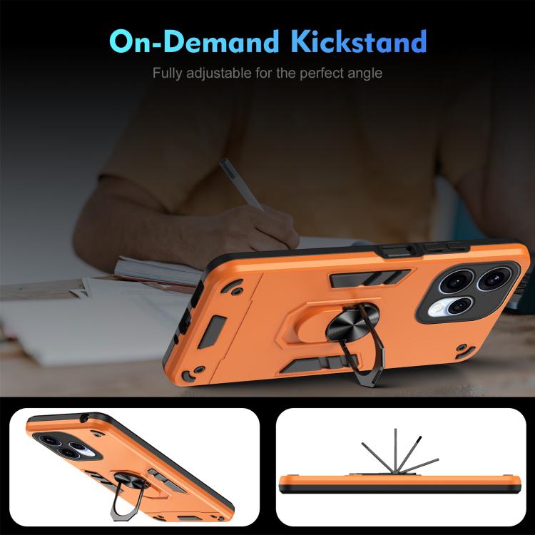 For OPPO Reno15 5G Global Shockproof Metal Ring Holder Phone Case