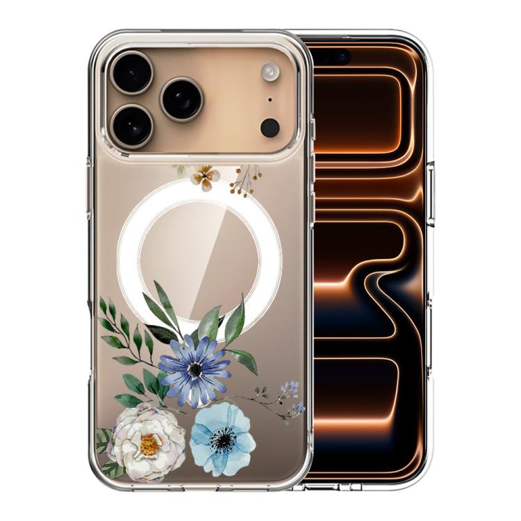 For iPhone 17 Pro Pattern Printing TPU + PC Magnetic Shockproof Phone Case