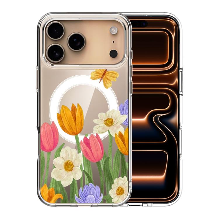 For iPhone 17 Pro Pattern Printing TPU + PC Magnetic Shockproof Phone Case