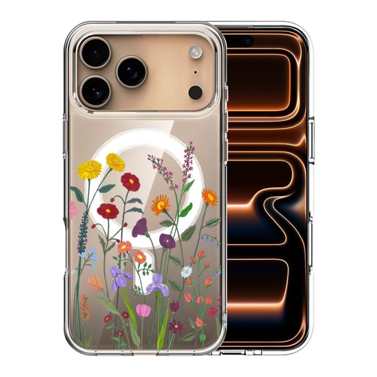 For iPhone 17 Pro Pattern Printing TPU + PC Magnetic Shockproof Phone Case