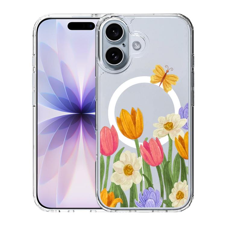 For iPhone 17 Pattern Printing TPU + PC Magnetic Shockproof Phone Case