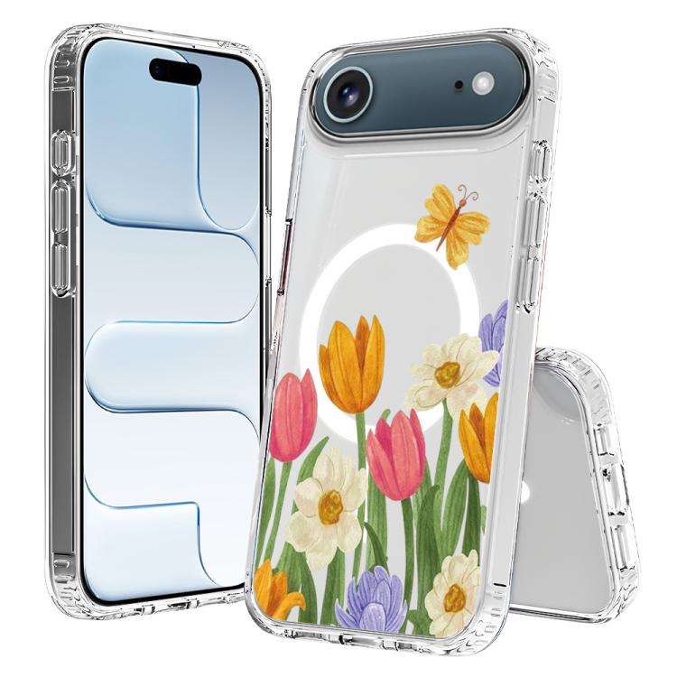 For iPhone Air Pattern Printing TPU + PC Magnetic Shockproof Phone Case