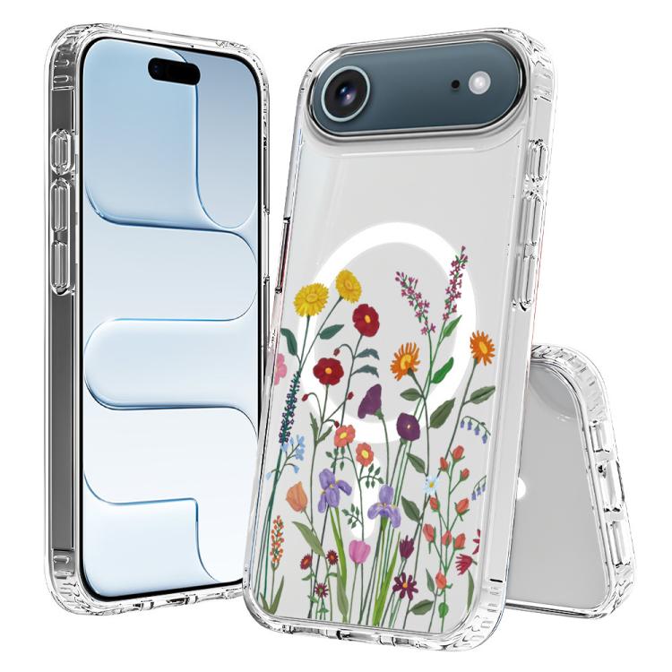 For iPhone Air Pattern Printing TPU + PC Magnetic Shockproof Phone Case