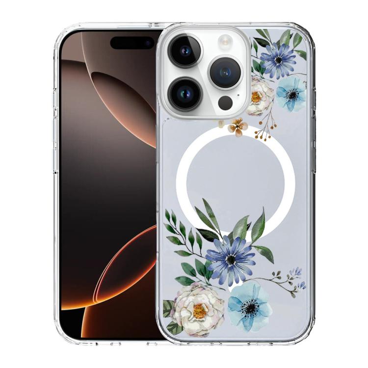 For iPhone 16 Pro Max Pattern Printing TPU + PC Magnetic Shockproof Phone Case