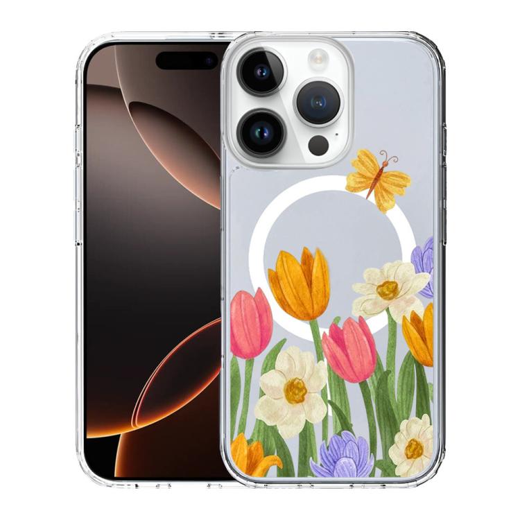 For iPhone 16 Pro Max Pattern Printing TPU + PC Magnetic Shockproof Phone Case