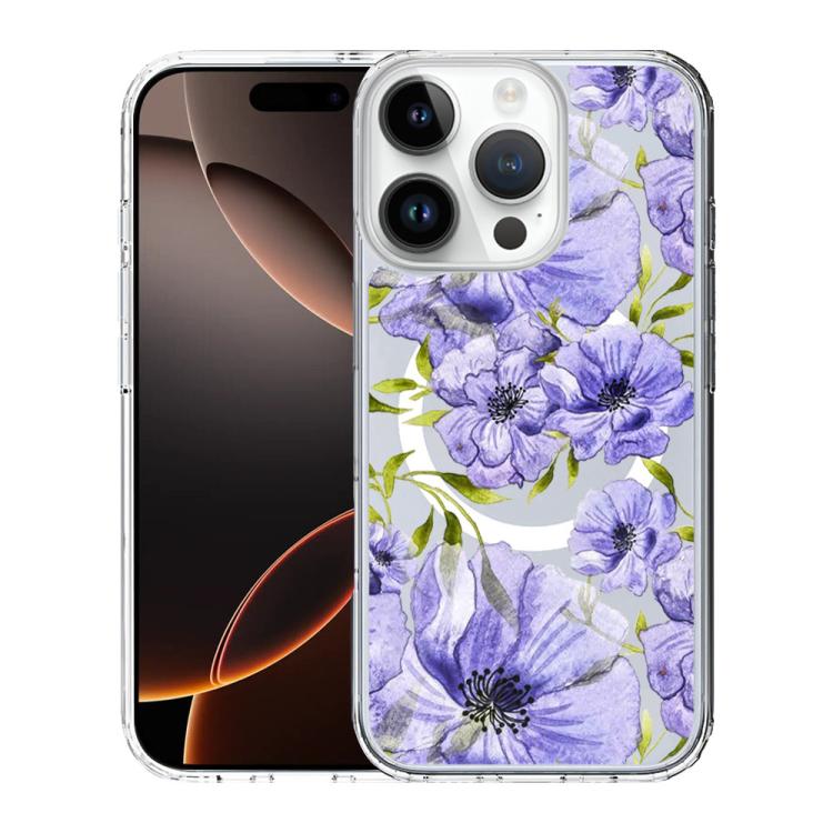 For iPhone 16 Pro Pattern Printing TPU + PC Magnetic Shockproof Phone Case