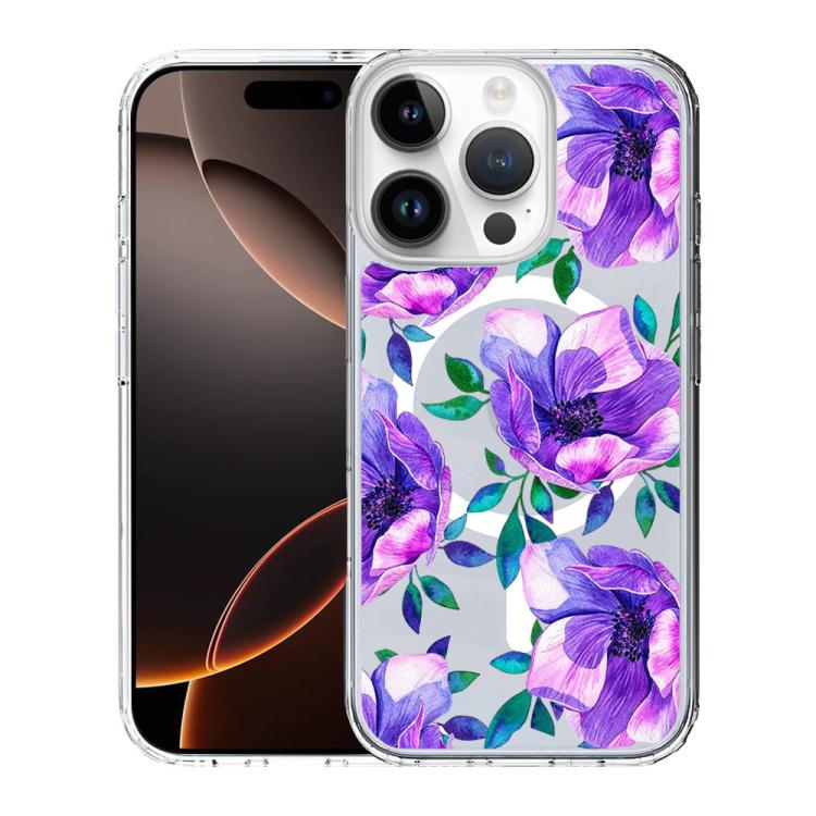 For iPhone 16 Pro Pattern Printing TPU + PC Magnetic Shockproof Phone Case