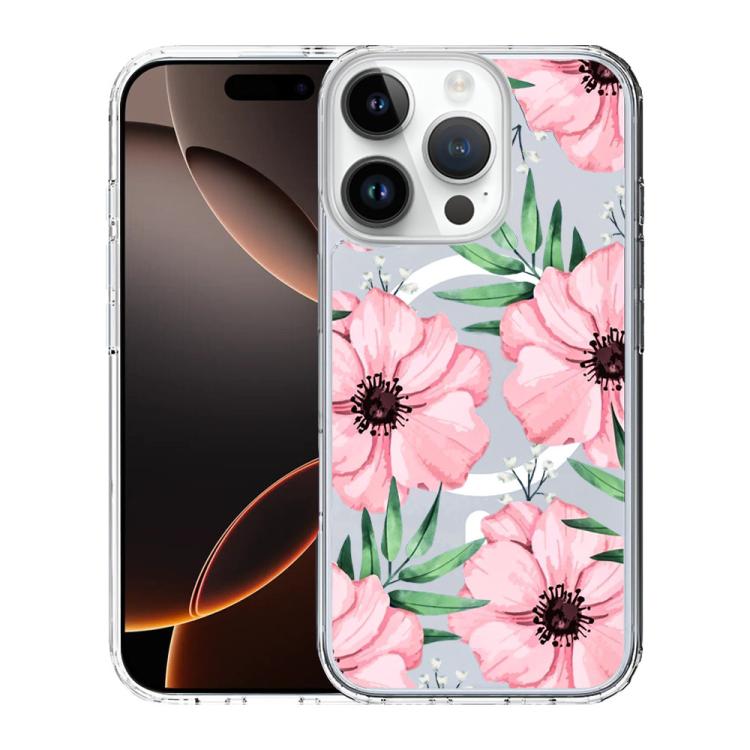 For iPhone 16 Pro Pattern Printing TPU + PC Magnetic Shockproof Phone Case