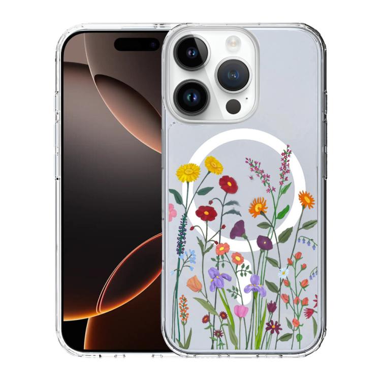 For iPhone 16 Pro Pattern Printing TPU + PC Magnetic Shockproof Phone Case