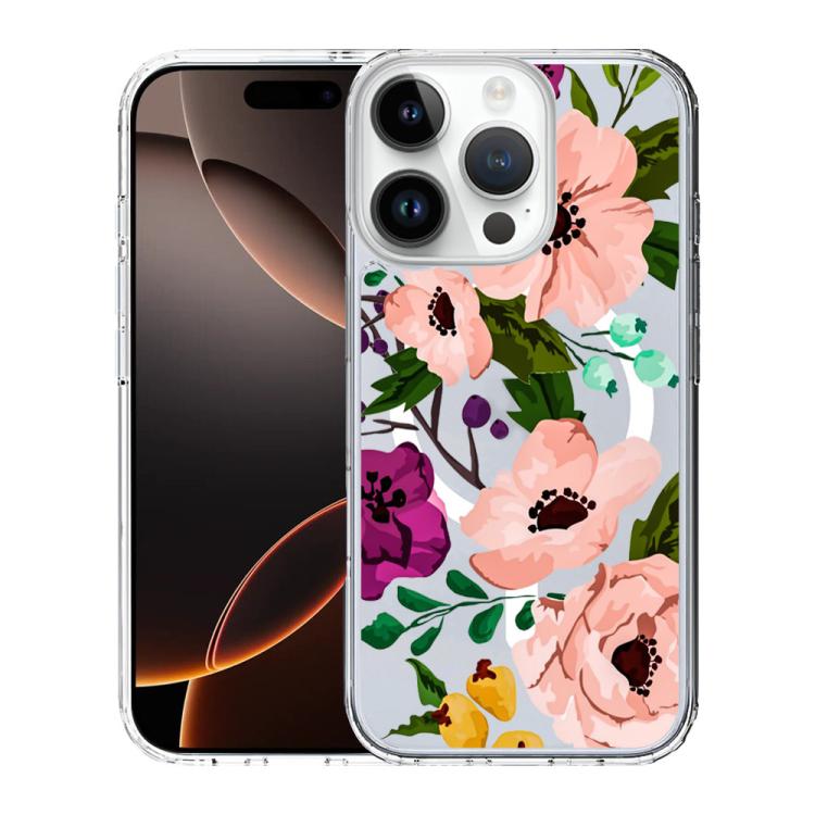 For iPhone 16 Pro Pattern Printing TPU + PC Magnetic Shockproof Phone Case