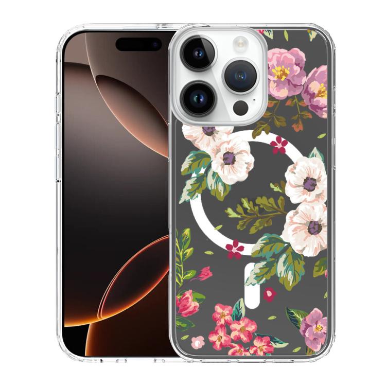 For iPhone 16 Pro Pattern Printing TPU + PC Magnetic Shockproof Phone Case