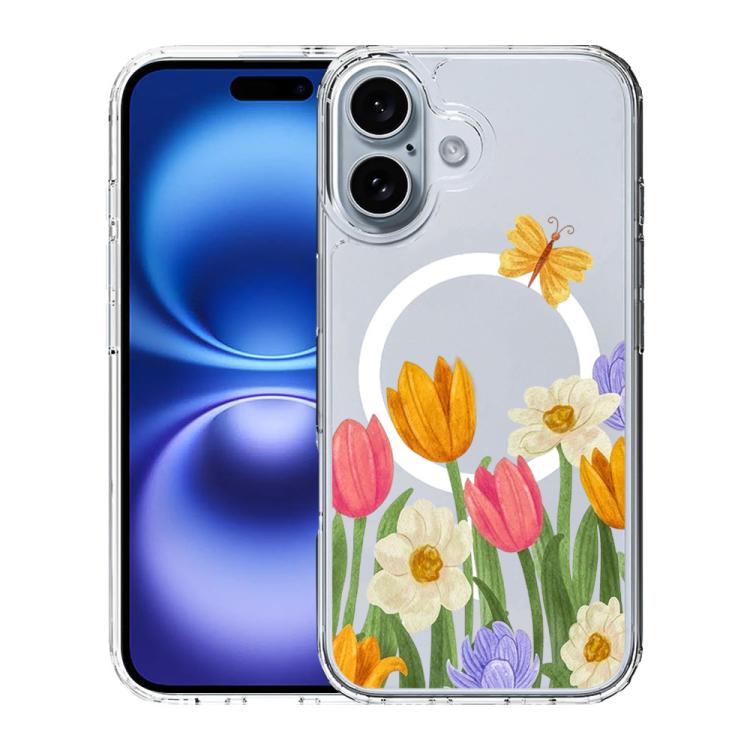 For iPhone 16 Plus Pattern Printing TPU + PC Magnetic Shockproof Phone Case