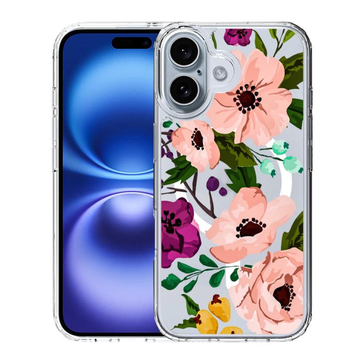 For iPhone 16 Plus Pattern Printing TPU + PC Magnetic Shockproof Phone Case