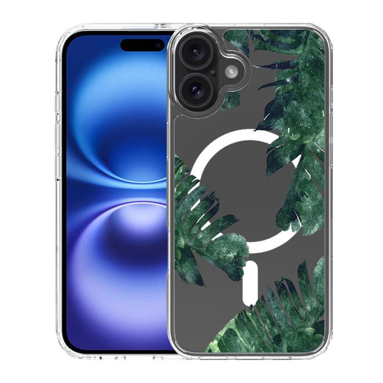 For iPhone 16 Plus Pattern Printing TPU + PC Magnetic Shockproof Phone Case