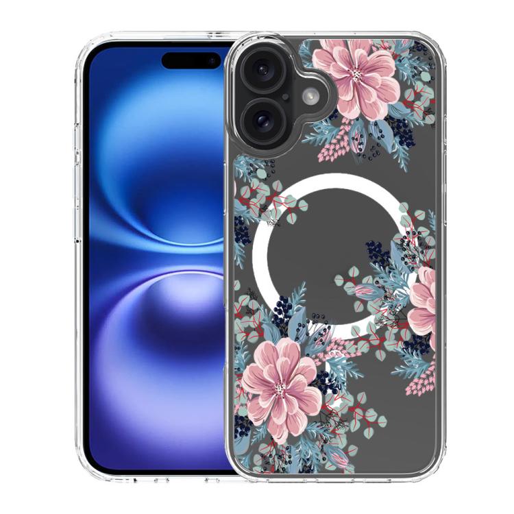 For iPhone 16 Plus Pattern Printing TPU + PC Magnetic Shockproof Phone Case