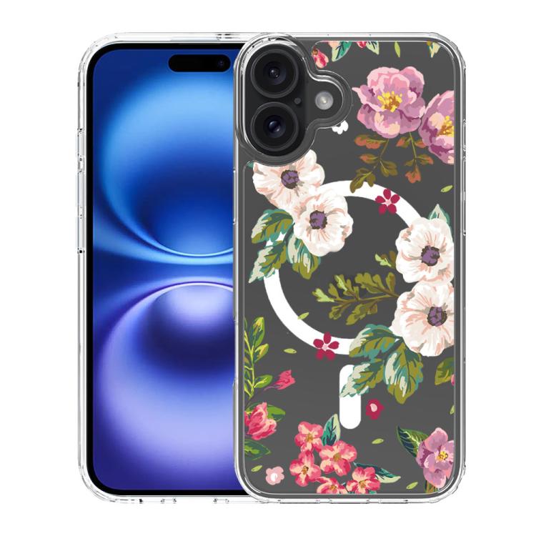 For iPhone 16 Plus Pattern Printing TPU + PC Magnetic Shockproof Phone Case
