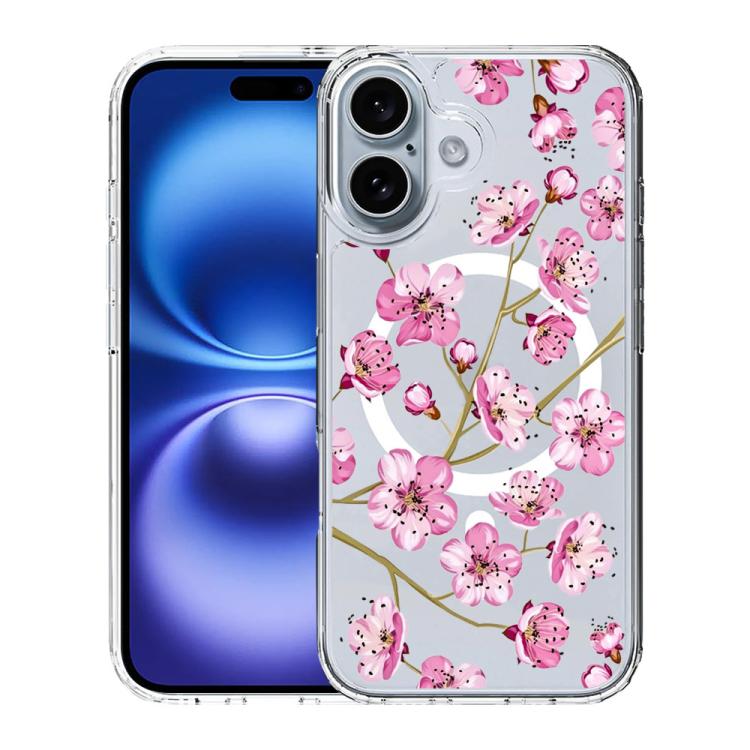 For iPhone 16 Pattern Printing TPU + PC Magnetic Shockproof Phone Case