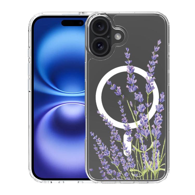For iPhone 16 Pattern Printing TPU + PC Magnetic Shockproof Phone Case