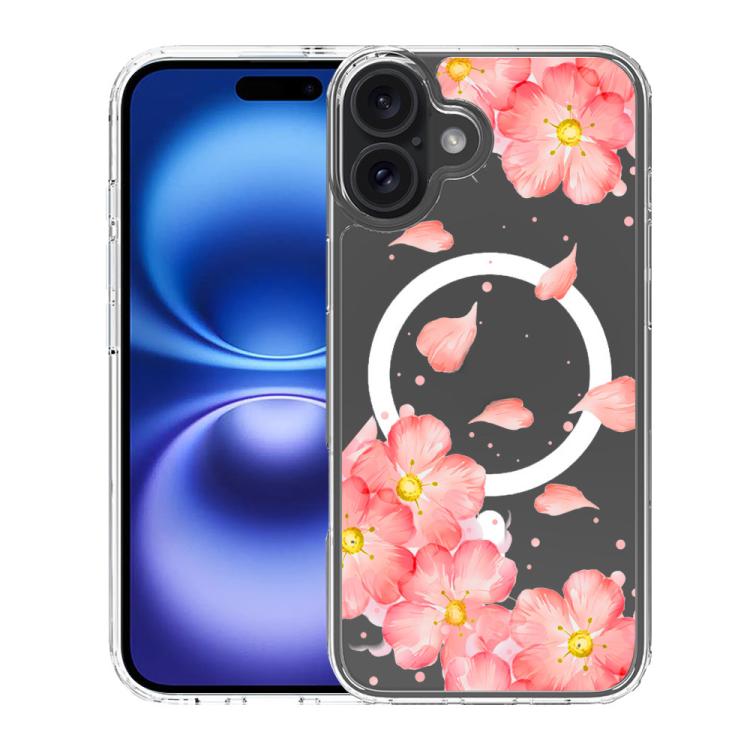 For iPhone 16 Pattern Printing TPU + PC Magnetic Shockproof Phone Case