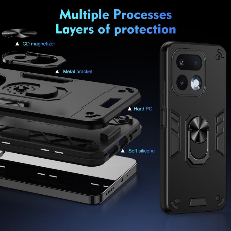 For Realme 16 Pro 5G Global Shockproof Metal Ring Holder Phone Case