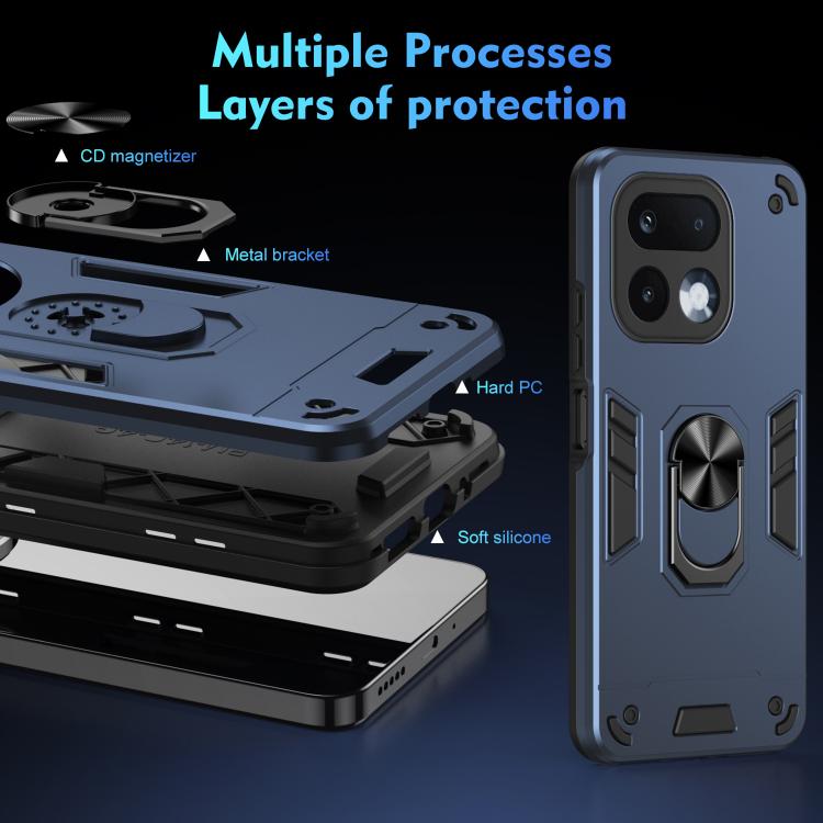 For Realme 16 Pro 5G Global Shockproof Metal Ring Holder Phone Case