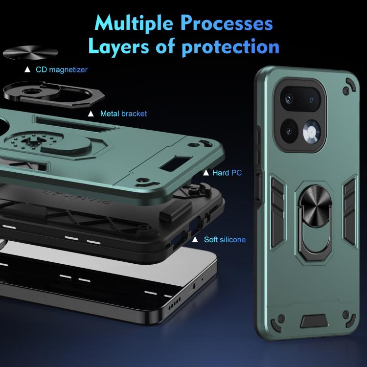 For Realme 16 Pro 5G Global Shockproof Metal Ring Holder Phone Case
