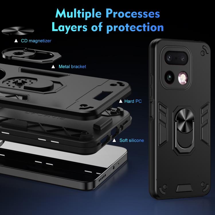 For Realme 16 Pro+ 5G Global Shockproof Metal Ring Holder Phone Case