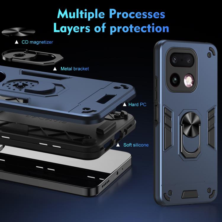 For Realme 16 Pro+ 5G Global Shockproof Metal Ring Holder Phone Case