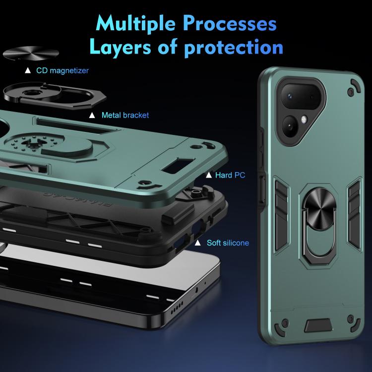 For Tecno Pova Curve 2 5G Shockproof Metal Ring Holder Phone Case