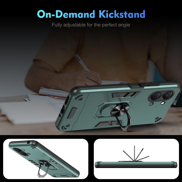 For Tecno Spark Go 3 / Pop 20 Shockproof Metal Ring Holder Phone Case