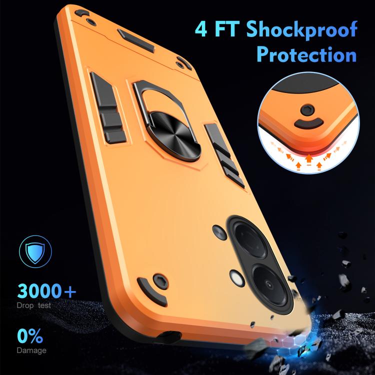For Tecno Spark Go 3 / Pop 20 Shockproof Metal Ring Holder Phone Case
