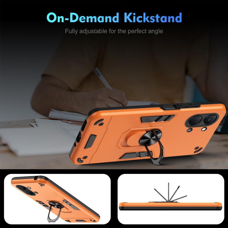 For Tecno Spark Go 3 / Pop 20 Shockproof Metal Ring Holder Phone Case
