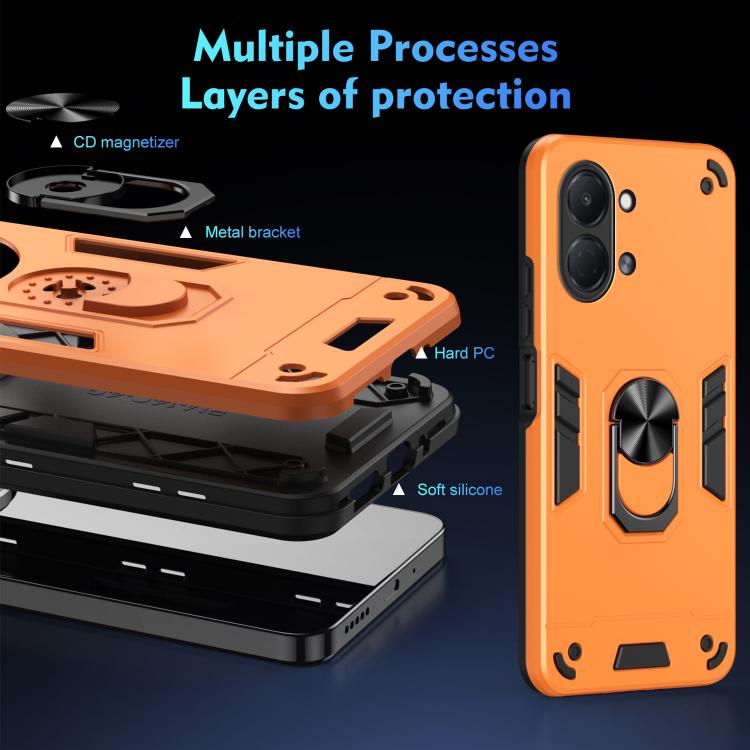 For Tecno Spark Go 3 / Pop 20 Shockproof Metal Ring Holder Phone Case