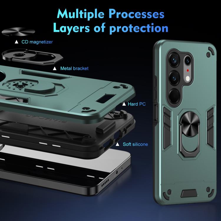 For Tecno Camon 50 Ultra Shockproof Metal Ring Holder Phone Case