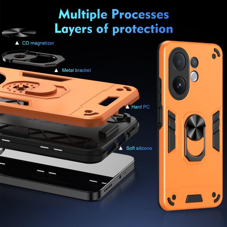 For vivo V60 5G Shockproof Metal Ring Holder Phone Case