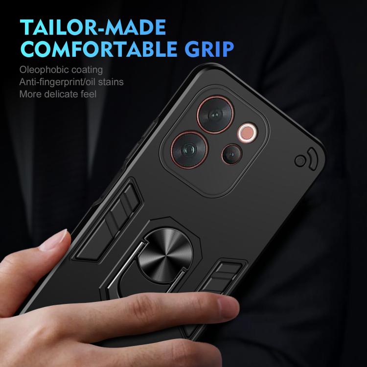 For vivo V70 5G / V70 Elite 5G Shockproof Metal Ring Holder Phone Case