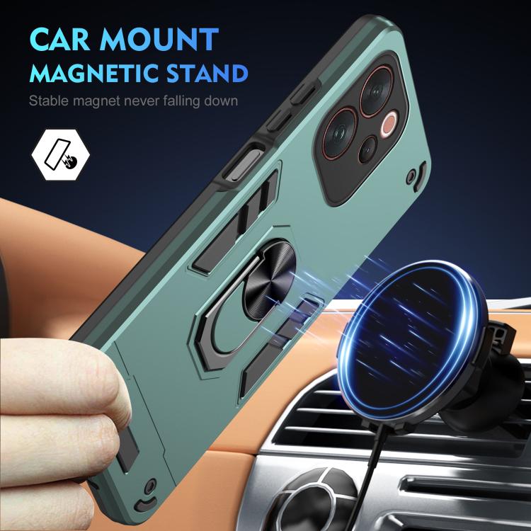 For vivo V70 5G / V70 Elite 5G Shockproof Metal Ring Holder Phone Case